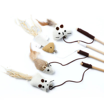 Bâton en Bois - Plumes & Souris - LePetitChat